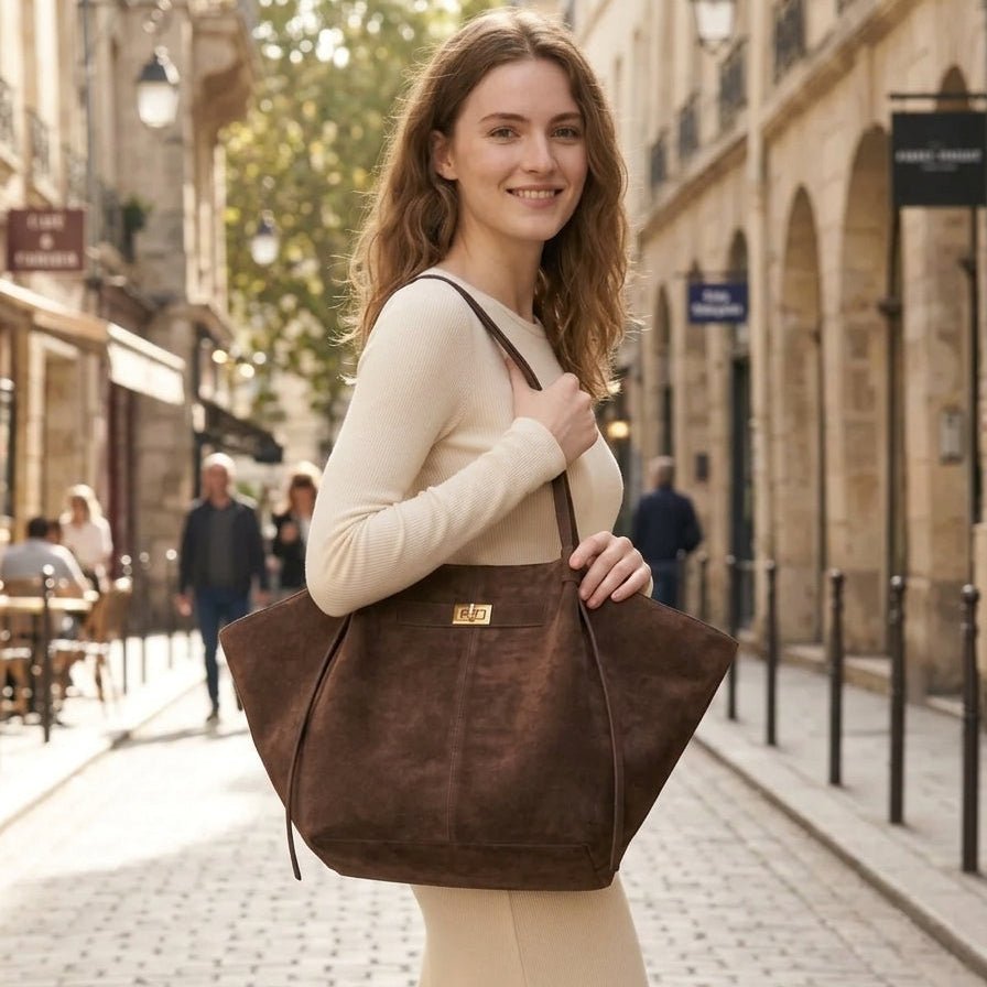 SOERA Dina Bat-Wing Suede Tote Bag - Bag - Brown