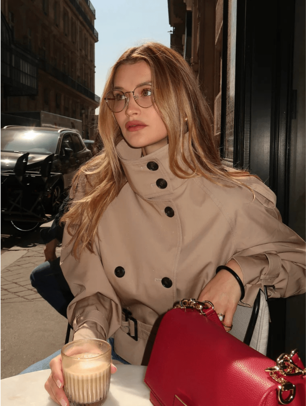 SOERA Marlene Cropped Trench Coat - Coat - Beige XS