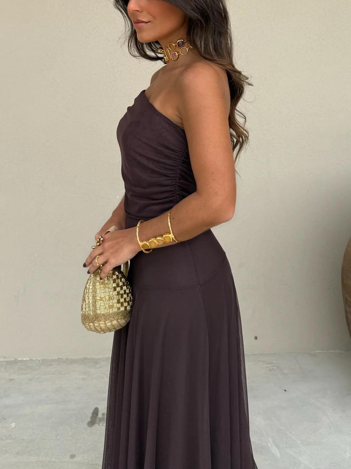 SOERA Anya Off Shoulder Maxi Dress - Dresses - gF1770383550815732553 S
