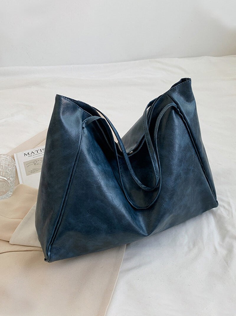 SOERA Diane Shopper Bag - Handbags - Soera-Diane-Faux-Leather-Bag-Burgundy-Blue Blue Regular