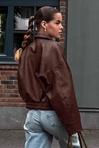SOERA Azara Vintage Faux Leather Jacket - Jacket - SOERA-752771-BRO-S-99427 Brown S