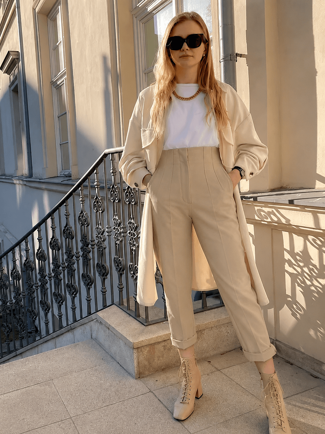 SOERA Sofia High Waist Pencil Pants - Pants - Cream XS
