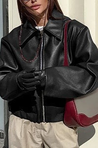 Ilona Faux Leather Matte Moto Jacket