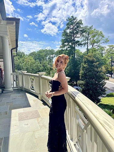 SOERA Beatrice Applique Tie-Back Prom Dress - Dress - SOERA-131331-BRO-XS-35235 Brown XS