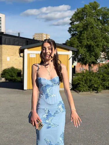 SOERA Beatrice Applique Tie-Back Prom Dress - Dress - SOERA-131331-BLU-XS-07555 Blue XS