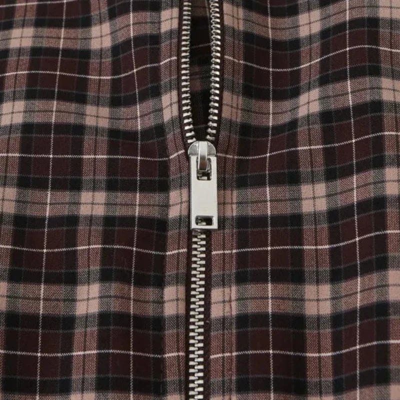 SOERA Rose High Collar Checked Zip Jacket - Jacket - SOERA-535939-PIC-L-71779 L