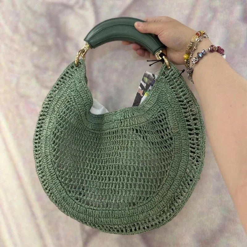 SOERA Amanda Crescent Woven Underarm Bag - Bag -  Green