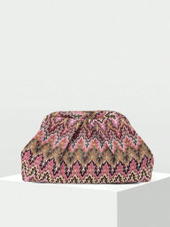 Bianca jacquard, rakott clutch
