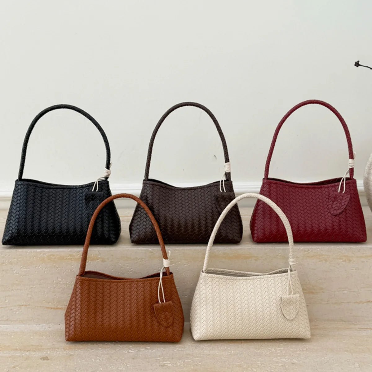 SOERA Jasmin Woven Shoulder Bag - Bag - SOERA-327683-BUR-OS-57667 Burgundy