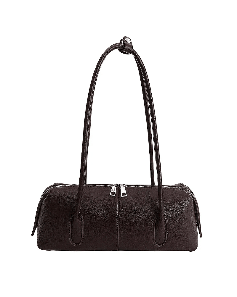SOERA Julie Cylindrical Leather Shoulder Bag - Bag - SOERA-050115-GRE-OS-68163 Taupe-Grey