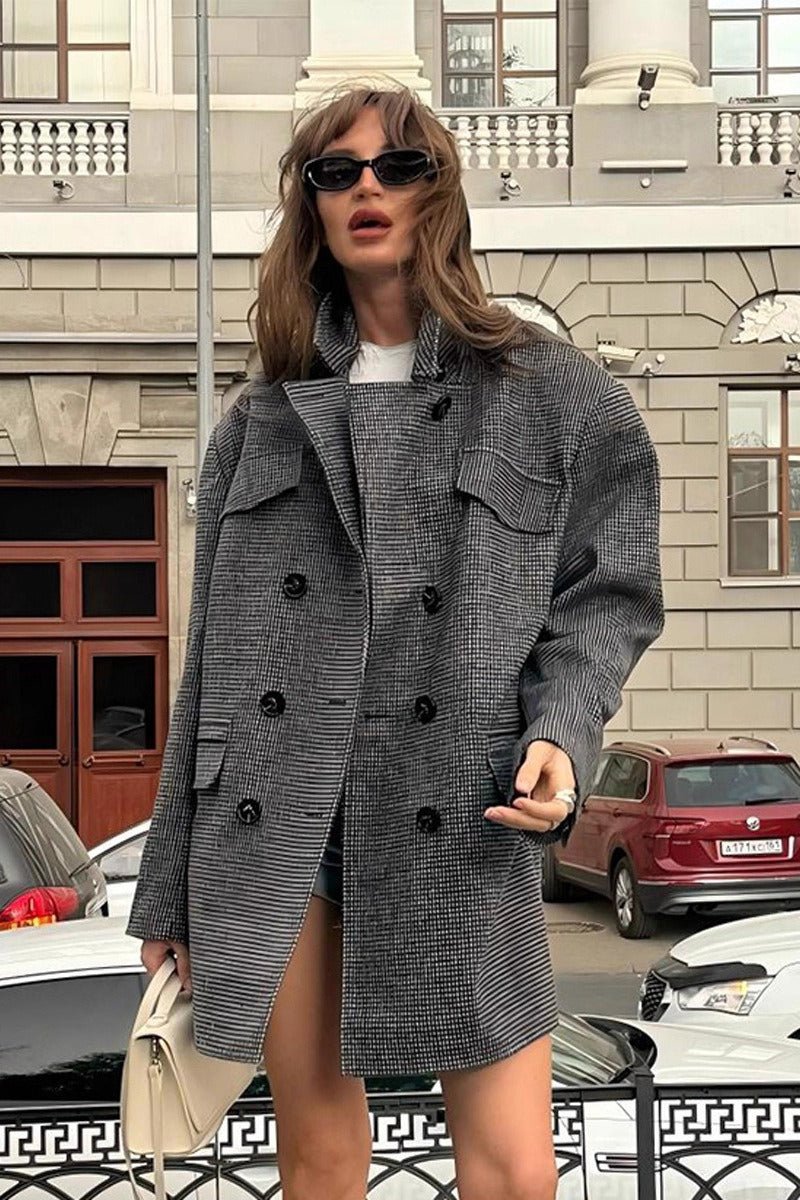 SOERA Anna Structured Tweed Coat - Coat - SOERA-123011-GRE-S-56483 Grey S