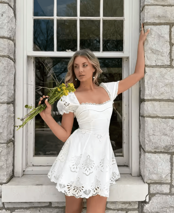SOERA Beatrice Lace Hollow-Out Mini Dress - Dress -  M