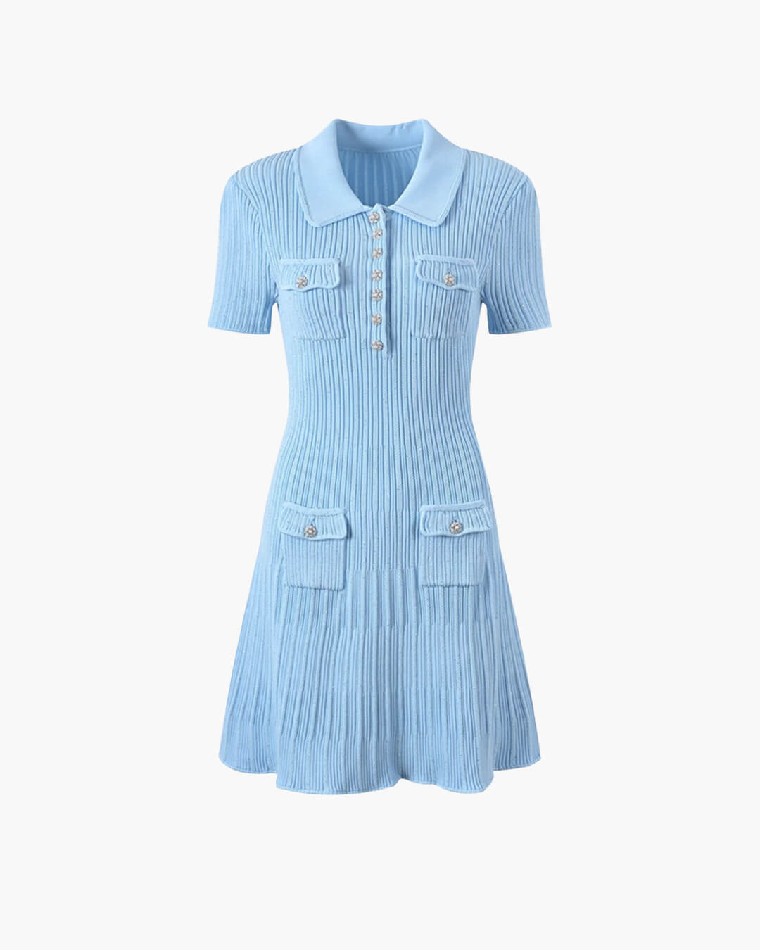 SOERA Bianca Sequined Knit Mini Dress - Dress -  Blue XS