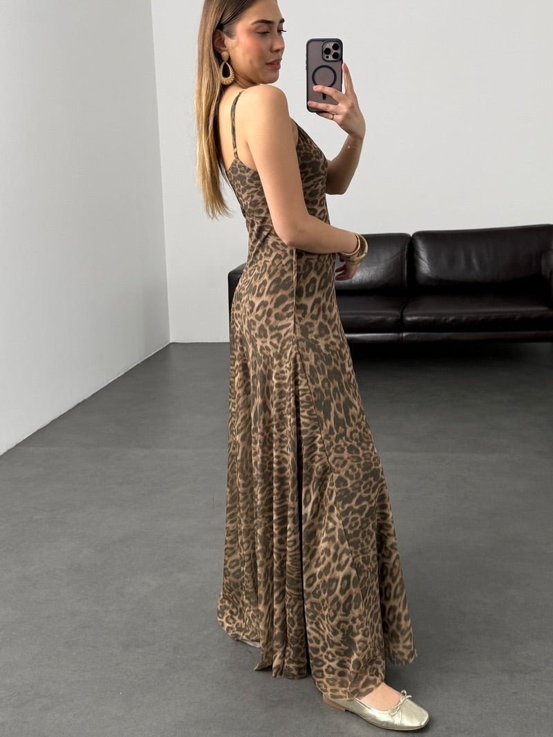 SOERA Sienna Leopard Print Strap Maxi Dress - Dress - SOERA-326659-LEO-S-63971 S