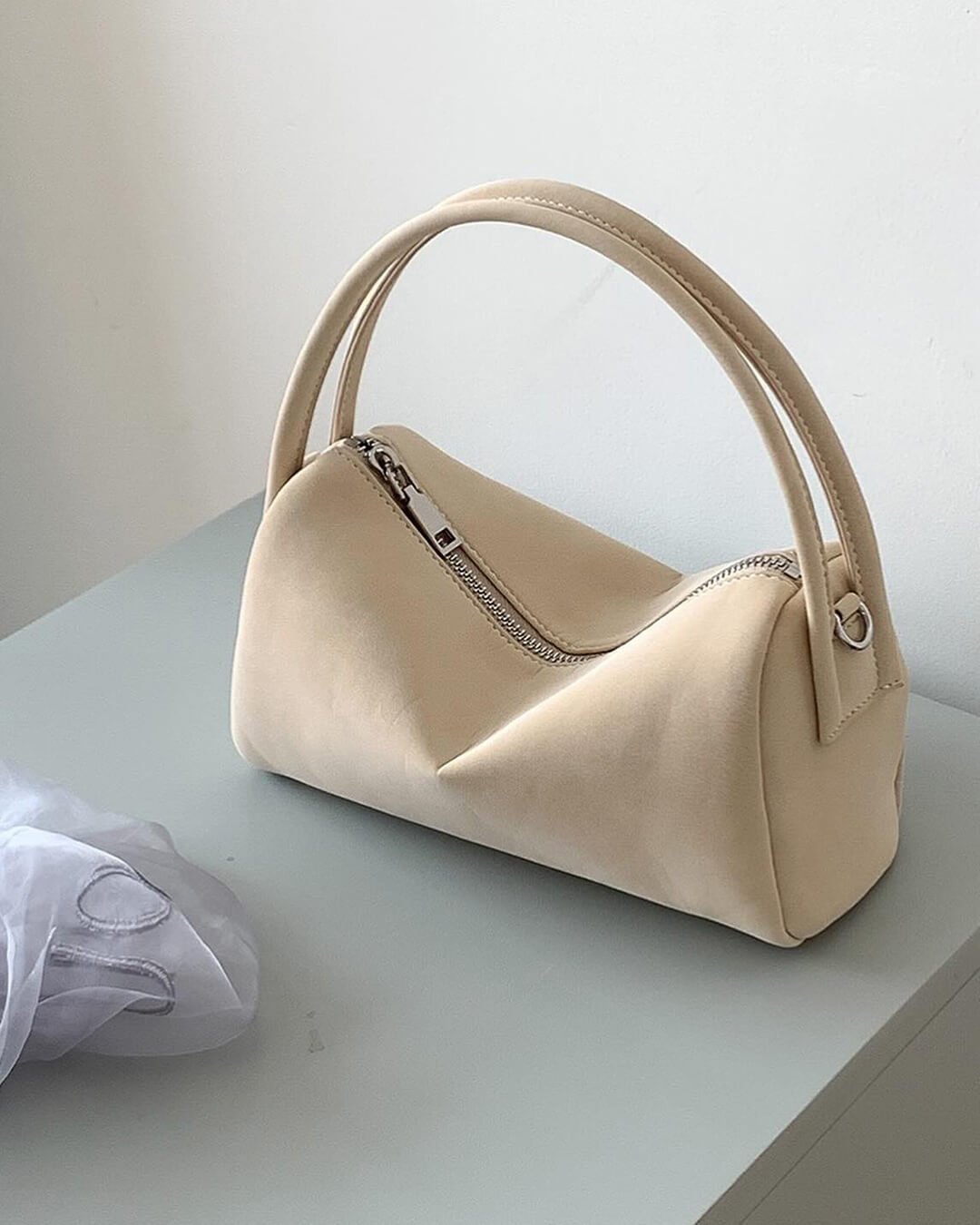 SOERA Bella Vegan Suede Bag - Handbags - 1005009709411927-;hl1758245227891147914 Beige