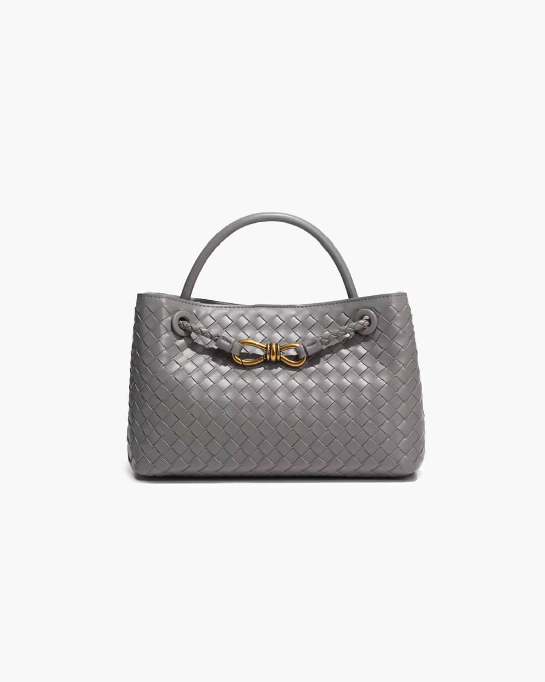 SOERA Lucia Vegan Leather Woven Bag Small - Handbags -  Gray Regular
