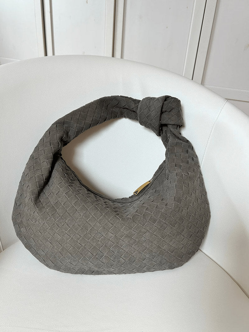 SOERA Woven bag medium suede - Handbags - DBAD2-WK285003 Coffee