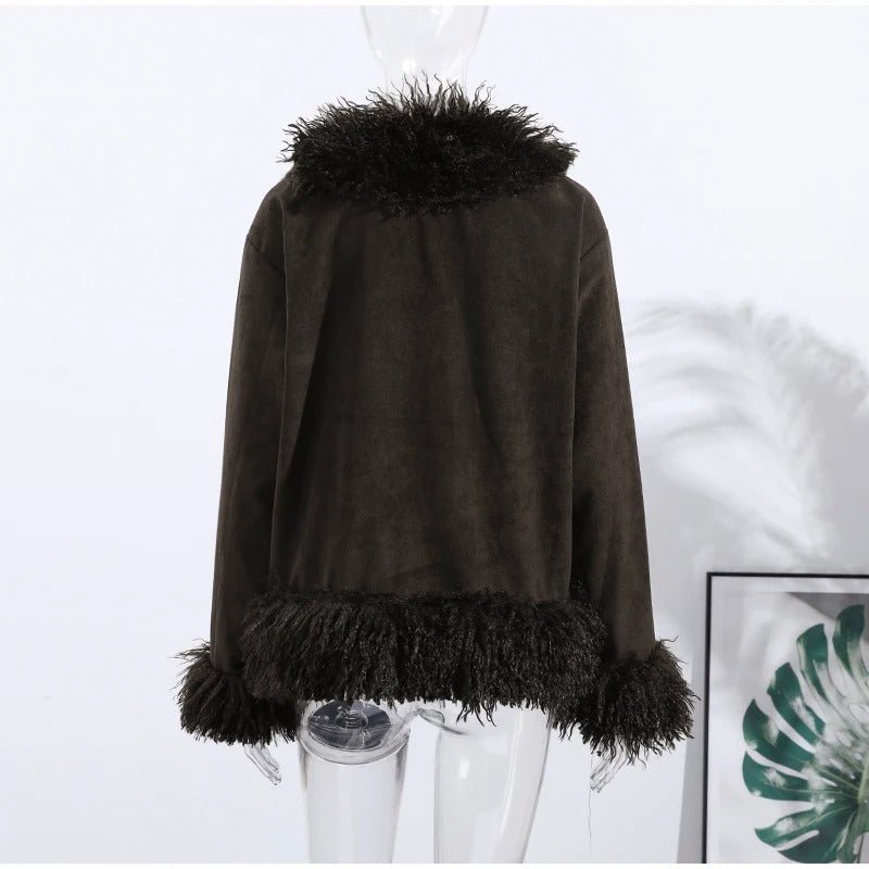 SOERA Daisy Plush Faux Fur Coat - Jackets - ux1760630816270342741 Brown L