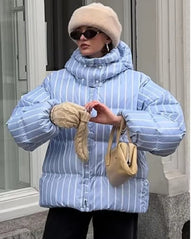 Emma kapucnis csíkos pehelydzseki