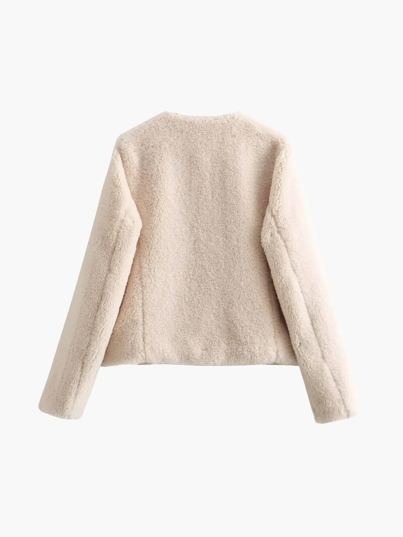 SOERA Felyn Sheep Jacket - jackets - Soera-Felyn-Sheep-Teddy-Jacket-White/S White S