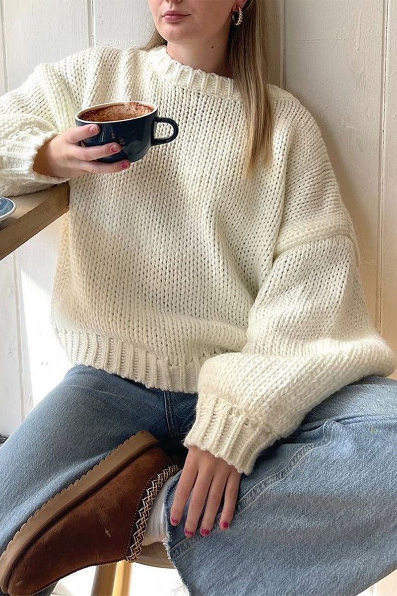 SOERA Zariah Loose Knit Sweater - Jackets - qf1765952739744699784 White S