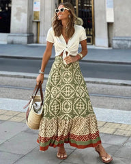 Rhea boho mintás midi lengő szoknya